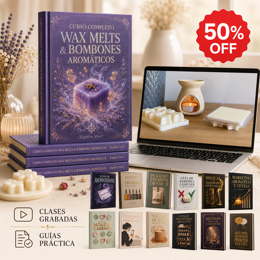📦 Curso Completo Wax Melts y Bombones Aromáticos + 12 Libros Exclusivos de Regalo 🎁