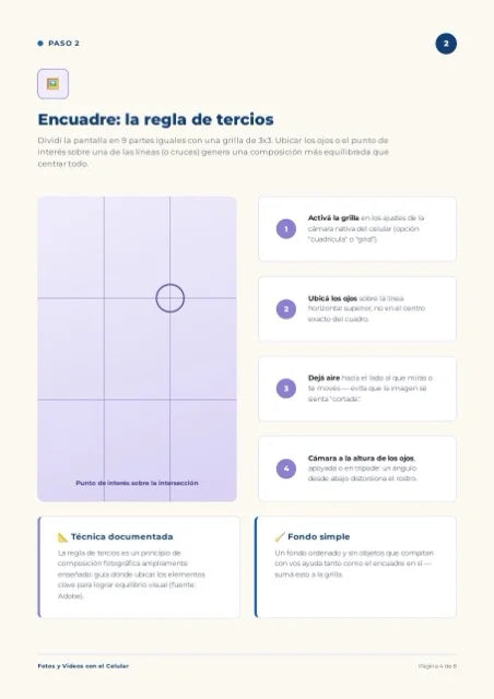 Página del recurso Fotos y Videos con el Celular: encuadre y regla de tercios
